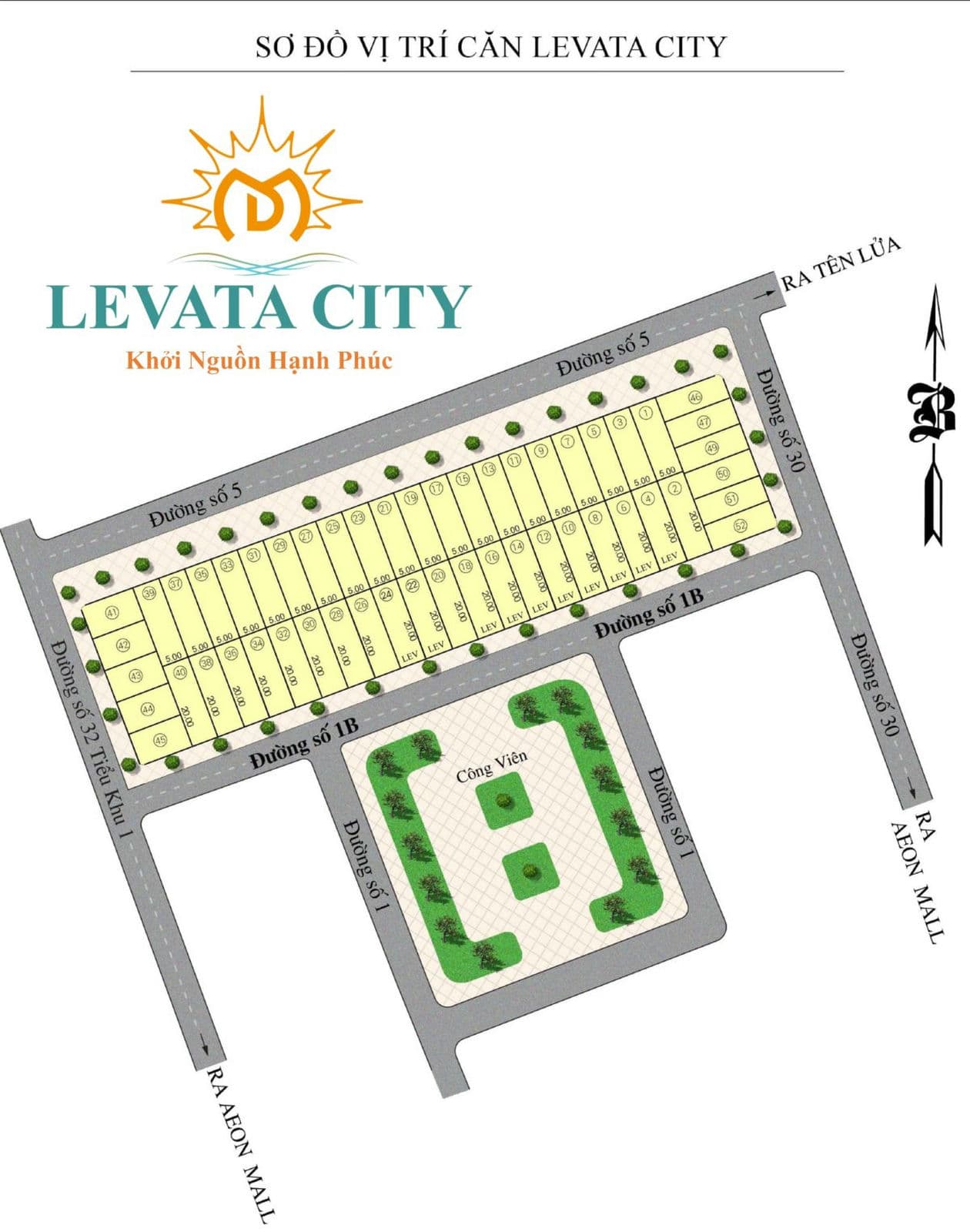 Mặt bằng Phân lô Dự án Nhà Phố Levata City Bình Tân