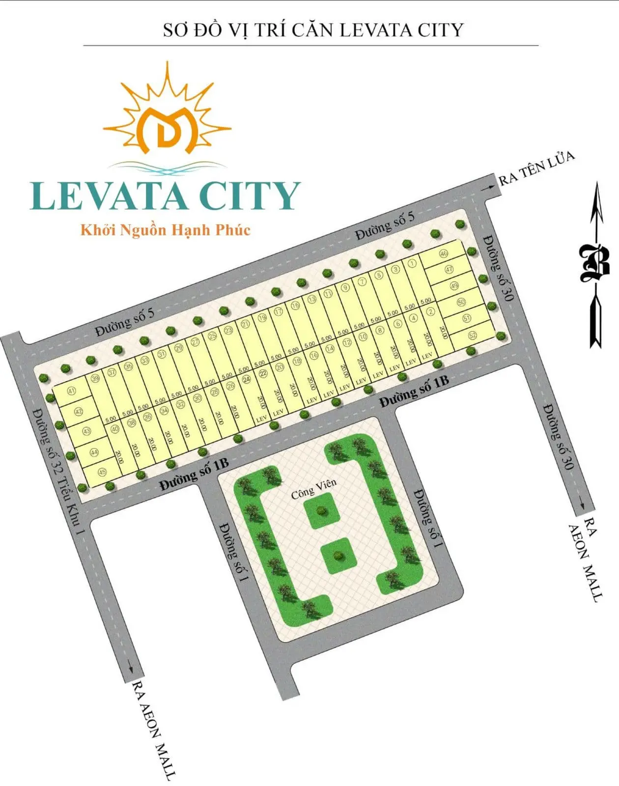 LEVATA CITY BÌNH TÂN 5 Mặt bằng Phân lô Dự án Nhà Phố Levata City Bình Tân