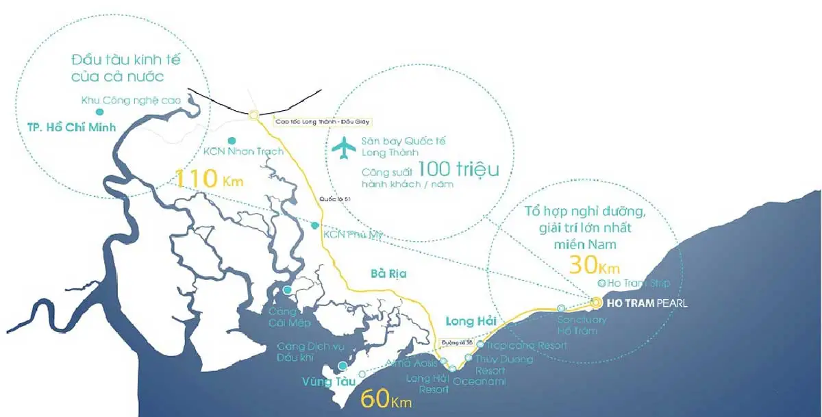 HỒ TRÀM PEARL 5 Tiện ích liên kết vùng Dự án Hồ Tràm Pearl Xuyên Mộc Bà Rịa Vũng Tàu