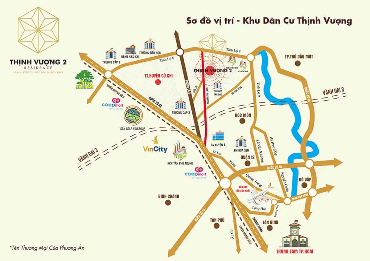 KDC Thịnh Vượng 2 Residence Củ Chi 3 Vị trí Dự án Đất nền Khu dân cư Thịnh Vượng 2 Residence Củ Chi