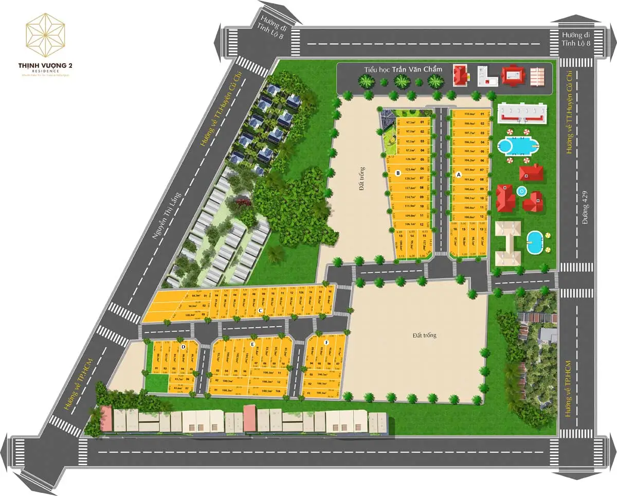 KDC Thịnh Vượng 2 Residence Củ Chi 6 Mặt bằng Khu dân cư Thịnh Vượng 2 Residence Củ Chi