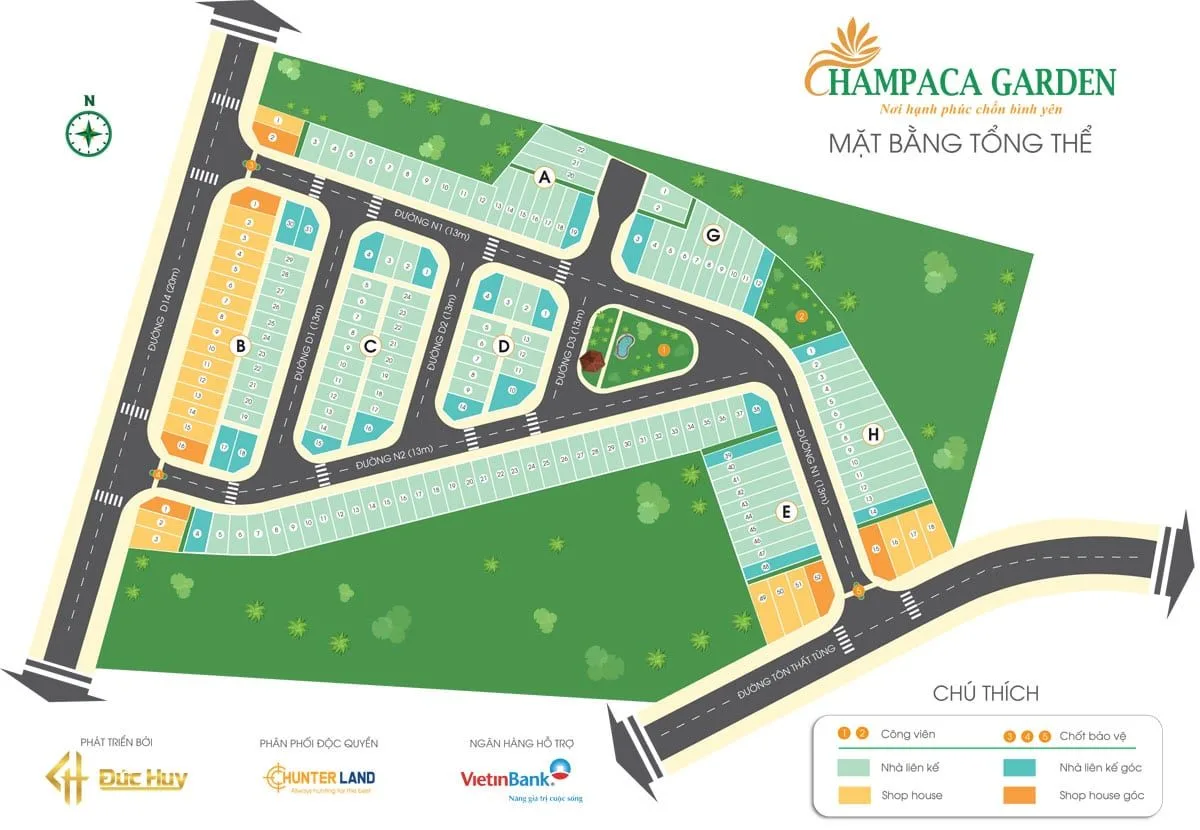 CHAMPACA GARDEN DĨ AN BÌNH DƯƠNG 6 Mặt bằng Tổng thể Dự án Nhà phố Champaca Garden Bình Dương
