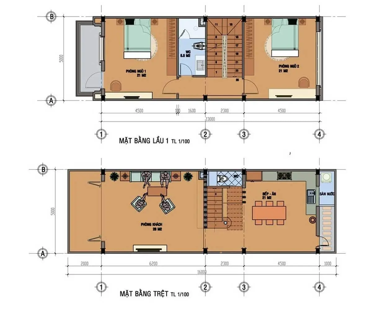 CHAMPACA GARDEN DĨ AN BÌNH DƯƠNG 8 Thiết kế Nhà phố 1 Trệt 1 Lầu Champaca Garden Bình Dương