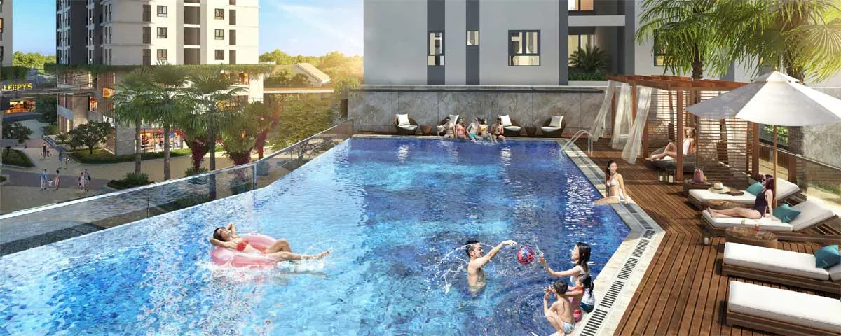 TECCO ELITE CITY THÁI NGUYÊN 10 Hồ bơi tràn bờ tại nội khu Dự án Tecco Elite City Thái Nguyên