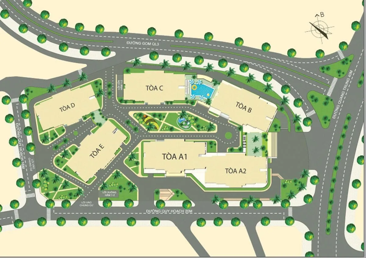 TECCO ELITE CITY THÁI NGUYÊN 11 Mặt bằng tổng thể Căn hộ Chung cư Elite City Thái Nguyên