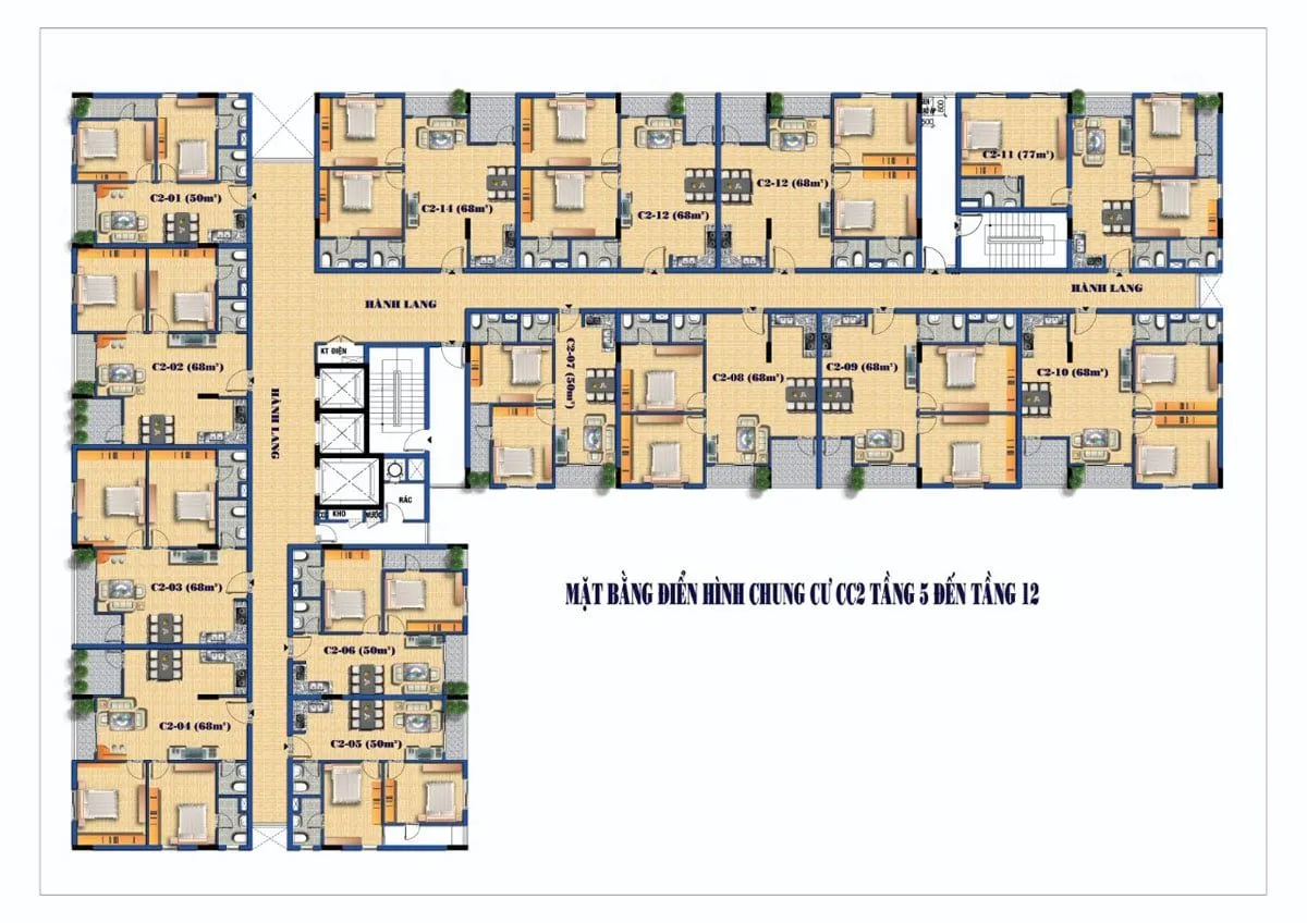 PHƯƠNG NAM RIVER PARK 4 Mặt bằng tầng Chung cư Phuong Nam River Park Bến Tre