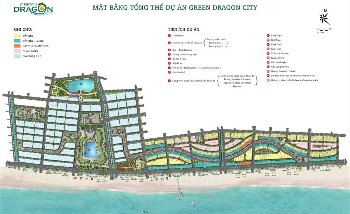 Mặt bằng Tổng thể Dự án Khu đô thị Green Dragon City Cẩm Phả Quảng Ninh