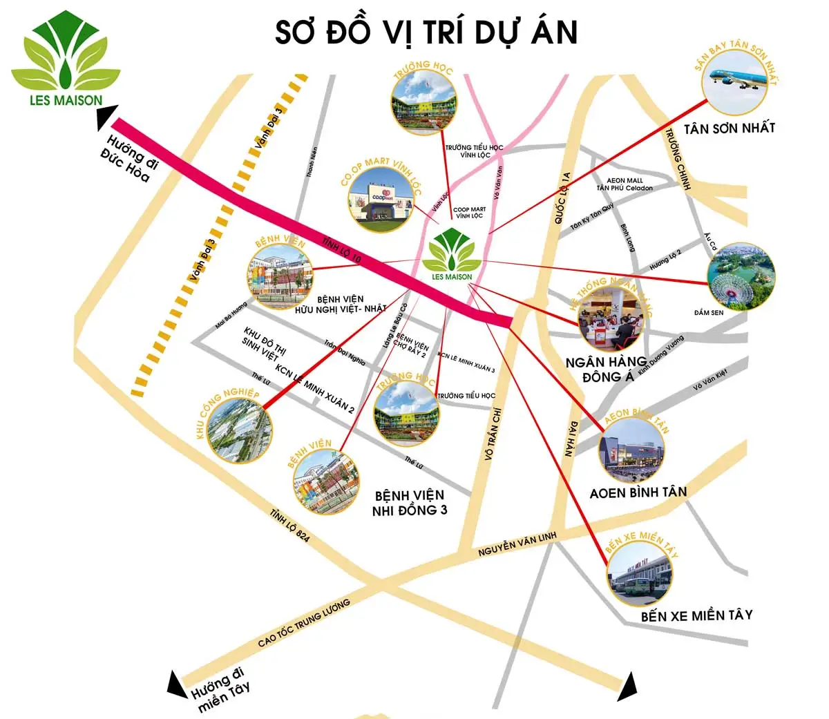 Les Maison 3 Vị trí Dự án Les Maison Bình Chánh