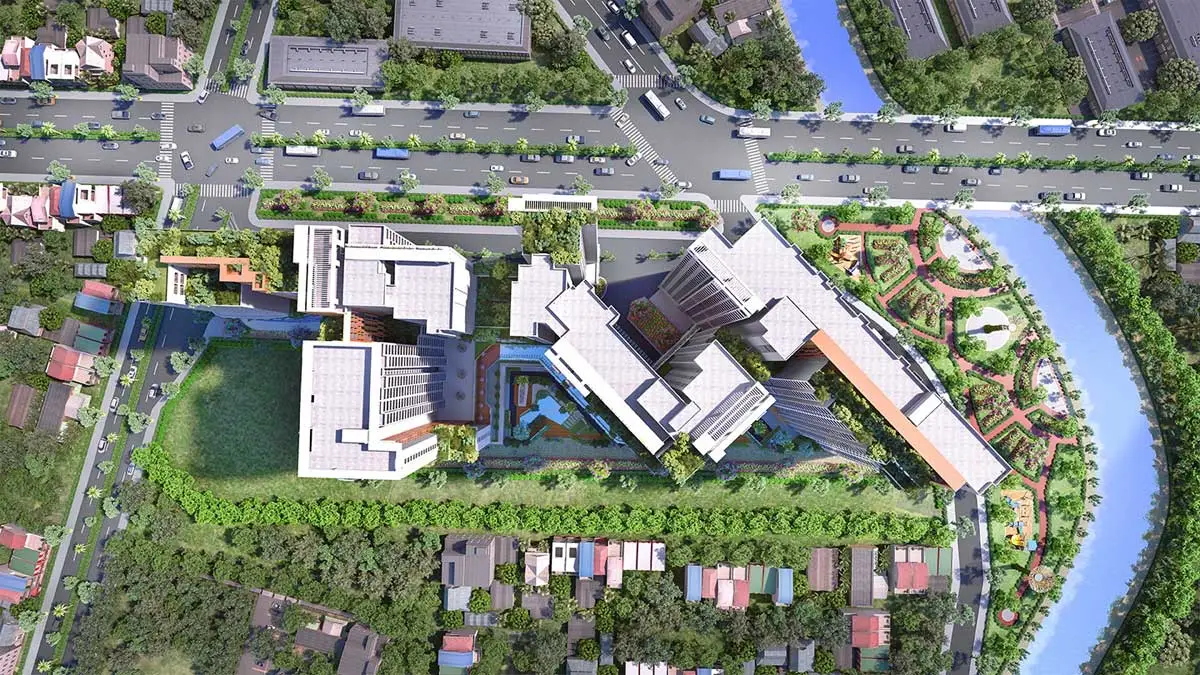 ASTER GARDEN TOWERS BÌNH DƯƠNG 2 Căn hộ Aster Garden Towers Bình Dương nhìn từ trên cao