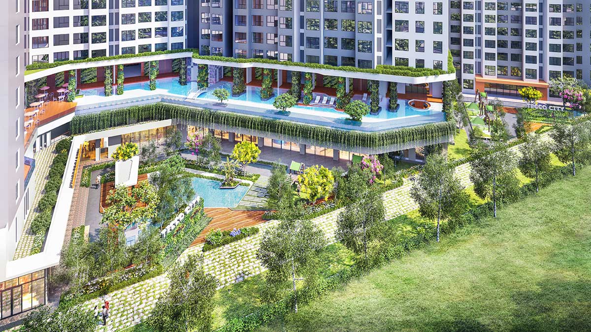 Khu công viên nội khu Dự án Căn hộ Aster Garden Towers Bình Dương