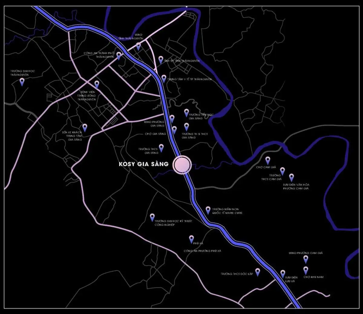 KOSY CITY BEAT THÁI NGUYÊN 6 Vị trí Dự án Kosy City Beat Thái Nguyên