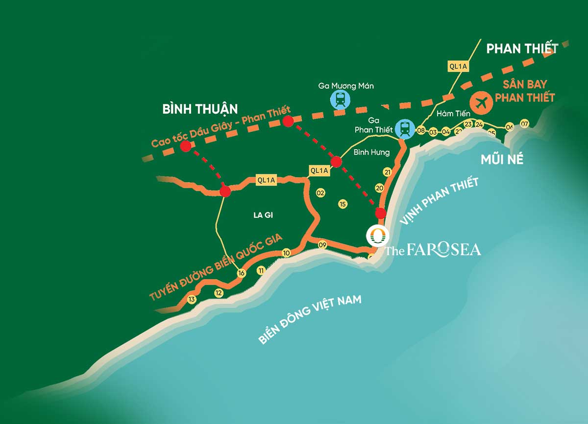 Vị trí Dự án Căn hộ The Farosea Phan Thiết