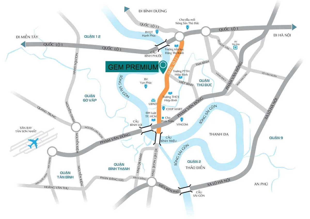 GEM PREMIUM THỦ ĐỨC 4 Vị trí Dự án Căn hộ Gem Premium Thủ Đức