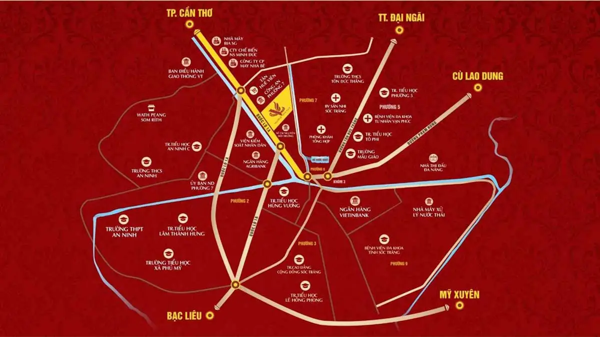 Vạn Phát Avenue Sóc Trăng 2 Vị trí Dự án Vạn Phát Avenue Sóc Trăng