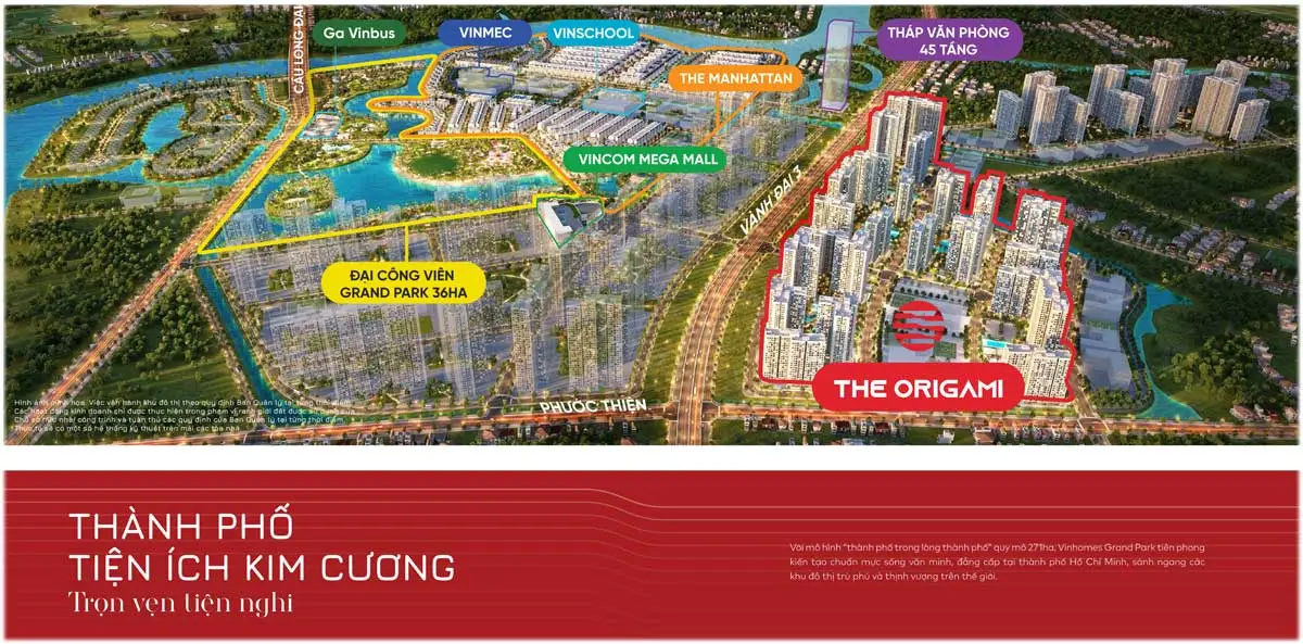 THE ORIGAMI 3 Vị trí Phân khu Căn hộ The Origami Dự án Vinhomes Grand Park Quận 9