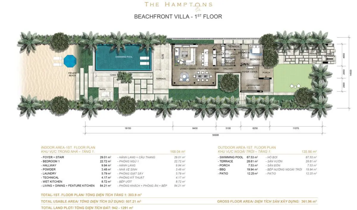 THE HAMPTONS HỒ TRÀM 9 thiet-ke-tang-1-biet-thu-the-hamptons