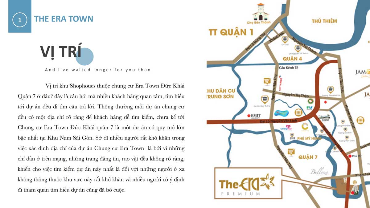 Vị trí Shophouse The Era Town Đức Khải Quận 7