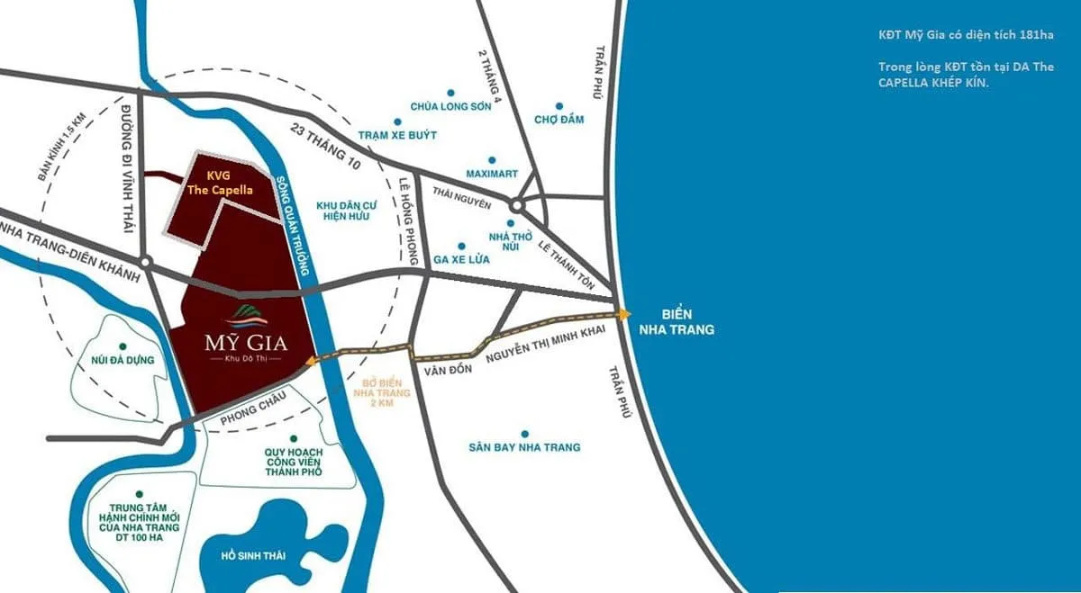 KVG THE CAPELLA GARDEN 4 Vị trí Dự án KVG The Capella Mỹ Gia Nha Trang