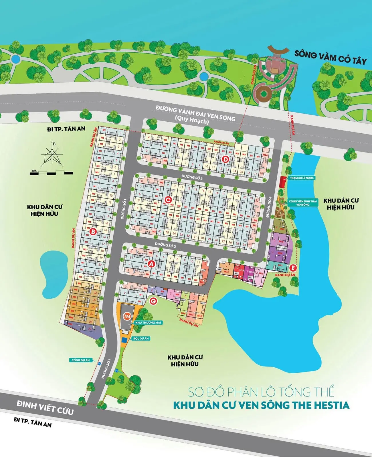 THE HESTIA RIVERSIDE RESIDENCE 6 Mặt bằng Tổng thể Dự án The Hestia Riverside Residence Long An