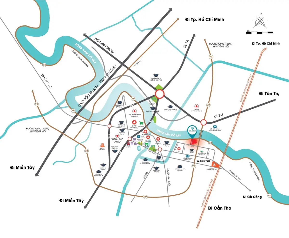 THE HESTIA RIVERSIDE RESIDENCE 2 Vị trí Dự án Nhà phố The Hestia Riverside Residence Long An