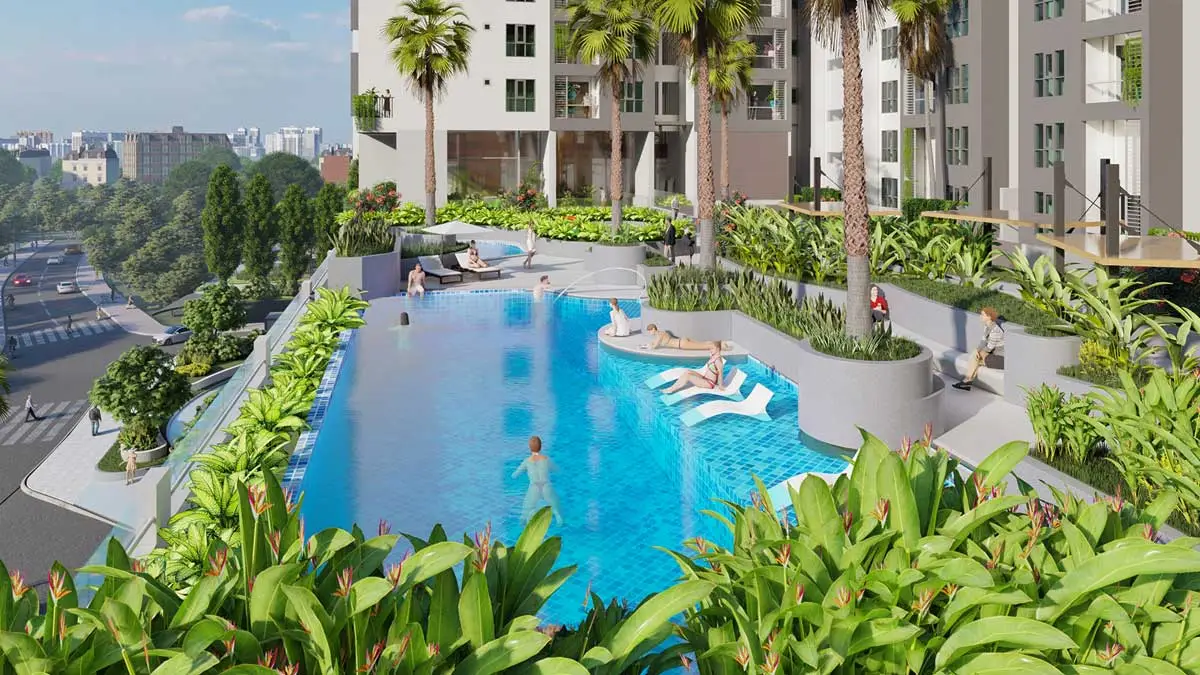 Hưng Thịnh Sunshine Dĩ An Bình Dương 7 Hồ bời tràn bờ Dự án Căn hộ Hưng Thịnh Sunshine