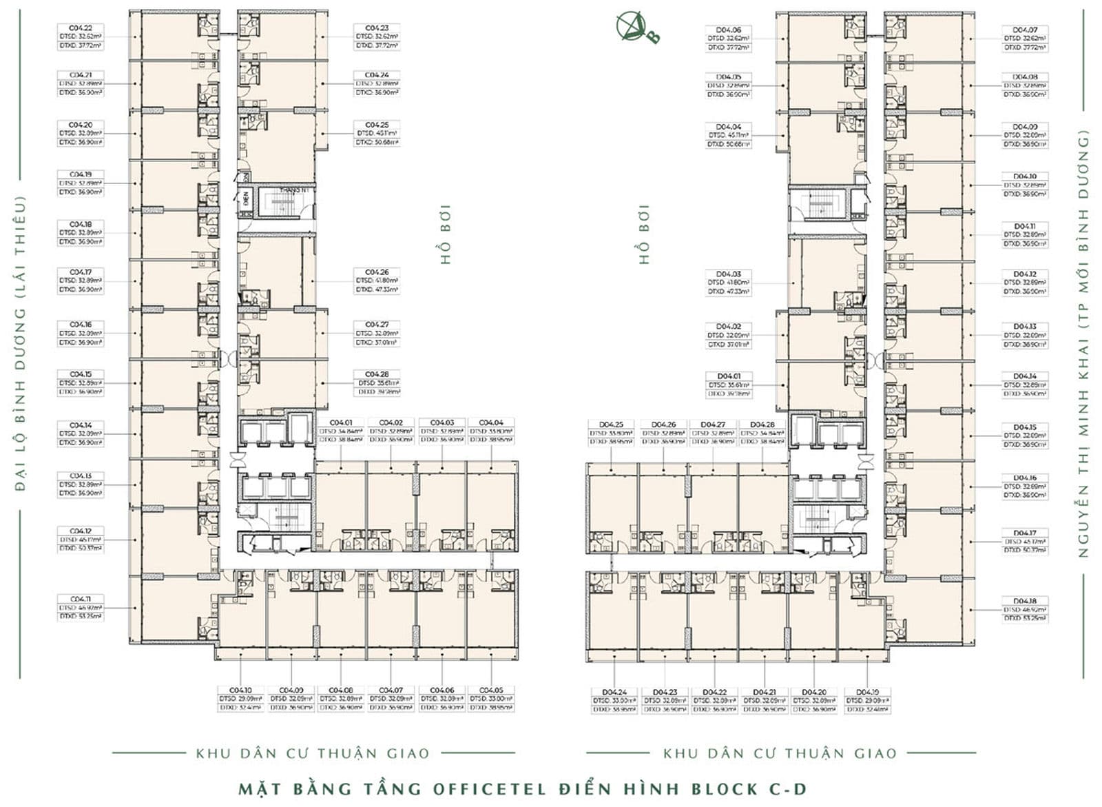 Mặt bằng tầng Officetel Anderson Park Bình Dương