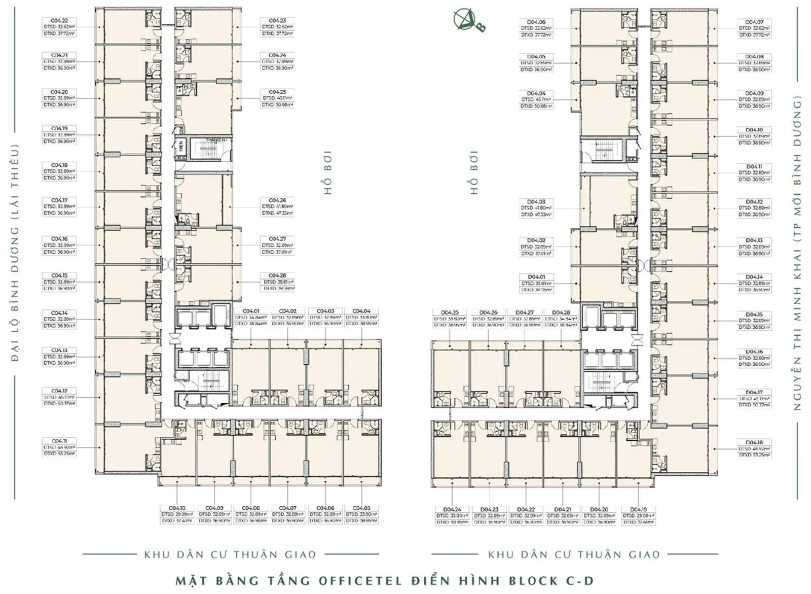 ANDERSON PARK BÌNH DƯƠNG 18 Mặt bằng tầng Officetel Anderson Park Bình Dương