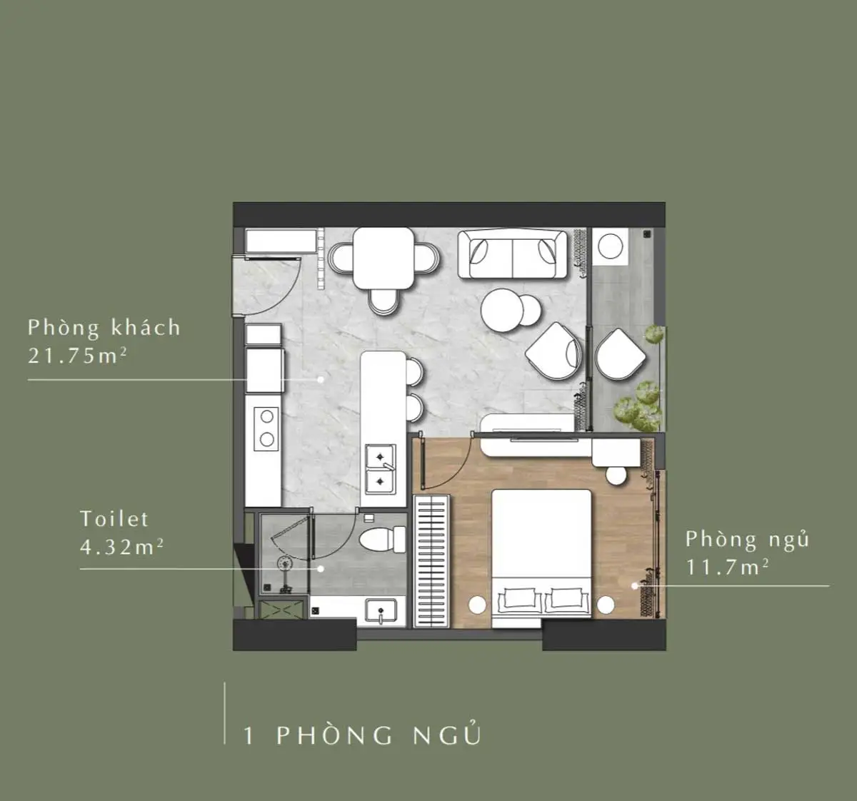 ANDERSON PARK BÌNH DƯƠNG 19 Thiết kế Căn hộ 1PN Anderson Park Bình Dương