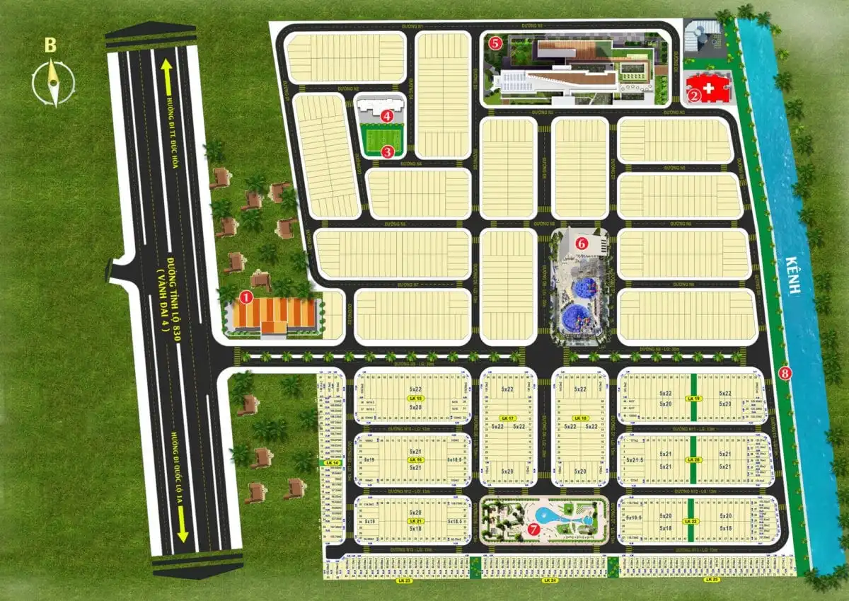 THE GOLDEN GATE BẾN LỨC LONG AN 5 Mặt bằng Dự án Khu đô thị The Golden Gate Bến Lức Long An