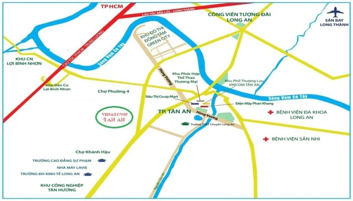 VINA TOWN TÂN AN LONG AN 4 Vị trí Vina Town Tân An