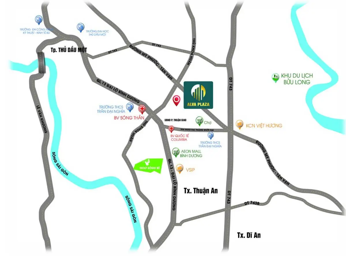 ALVA PLAZA BÌNH DƯƠNG 4 Vị trí Alva Plaza Bình Dương