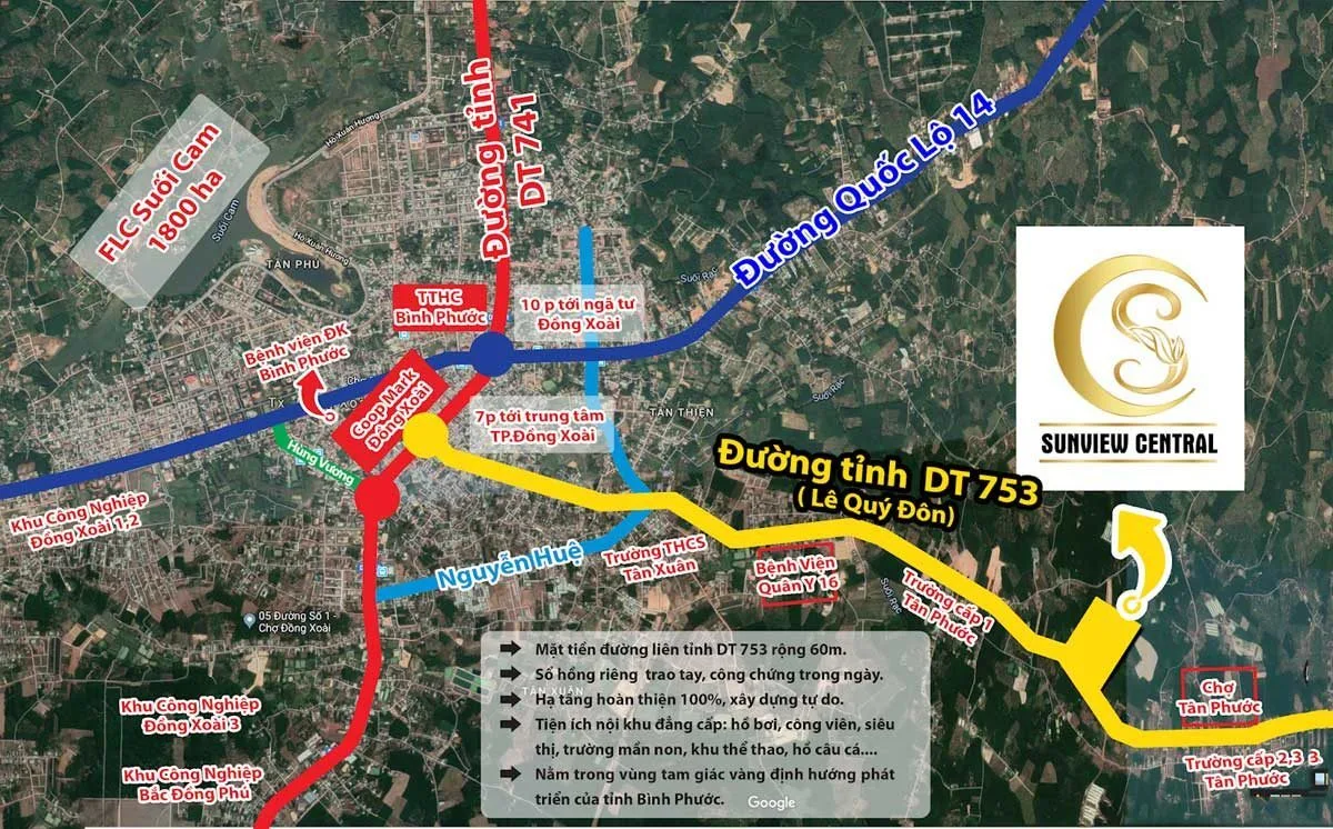 SUNVIEW CENTRAL BÌNH PHƯỚC 3 Vị trí Dự án Sunview Central Bình Phước