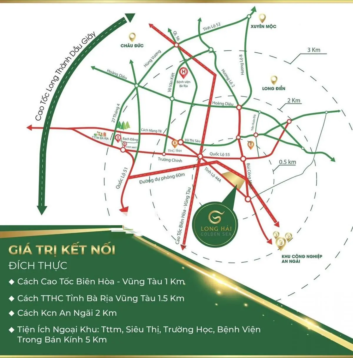 LONG HẢI GOLDEN SEA BÀ RỊA VŨNG TÀU 3 Vị trí Dự án Đất nền Long Hải Golden Sea