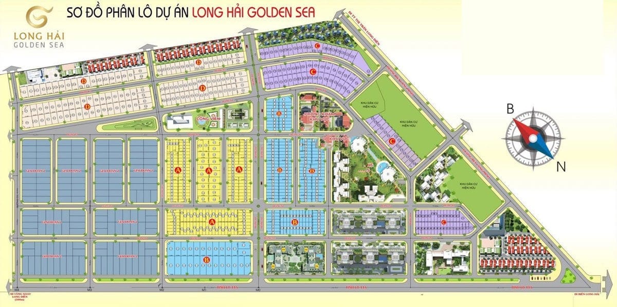 Mặt bằng Dự án Đất nền Long Hải Golden Sea