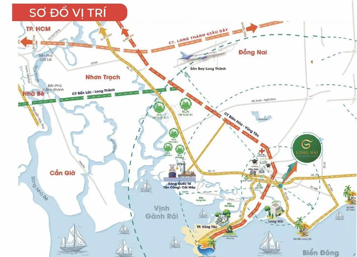 LONG HẢI GOLDEN SEA BÀ RỊA VŨNG TÀU 2 Sơ đồ Vị trí Dự án Khu đô thị Long Hải Golden Sea
