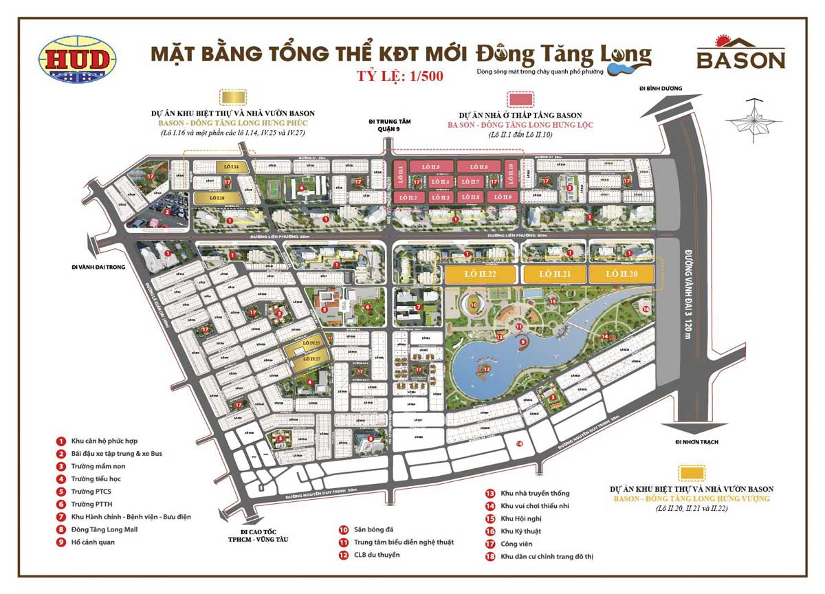 Mặt bằng Dự án Biệt thự Ba Son Đông Tăng Long Hưng Phúc Quận 2