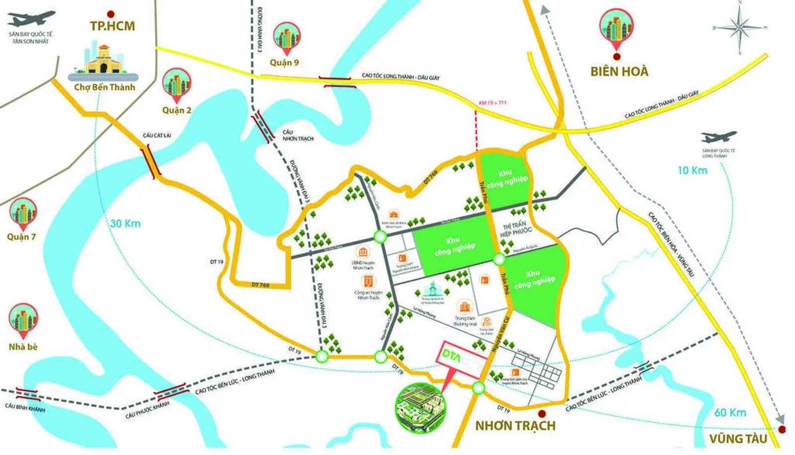 DTA CITY 6 Vị trí dự án Happy Home và DTA City