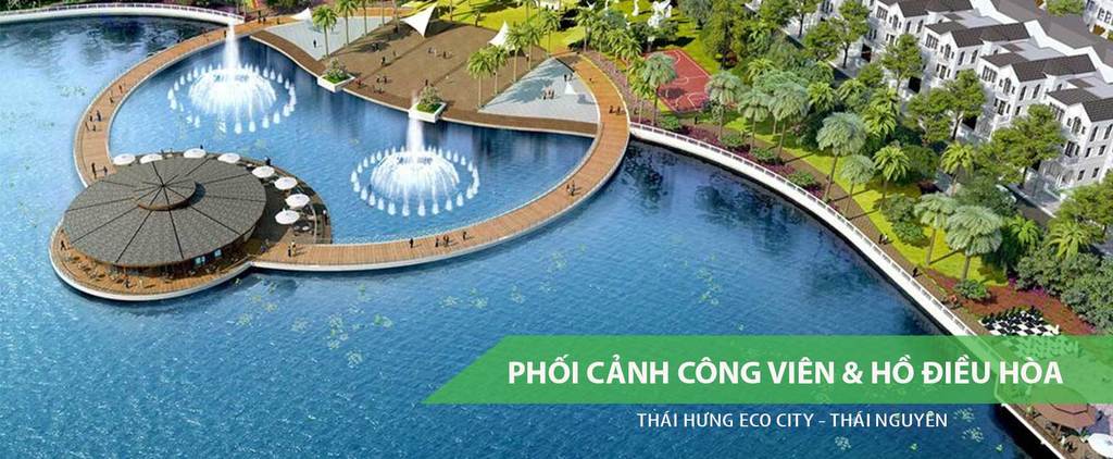 Công viên và Hồ điều hòa Crown Villas Thái Nguyên