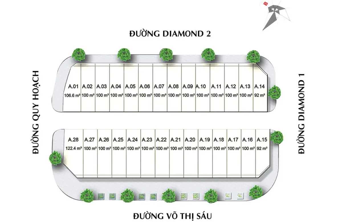 DIAMOND CENTRAL BIÊN HÒA ĐỒNG NAI 12 mat-bang-phan-lo-khu-pho-Blue-Diamond