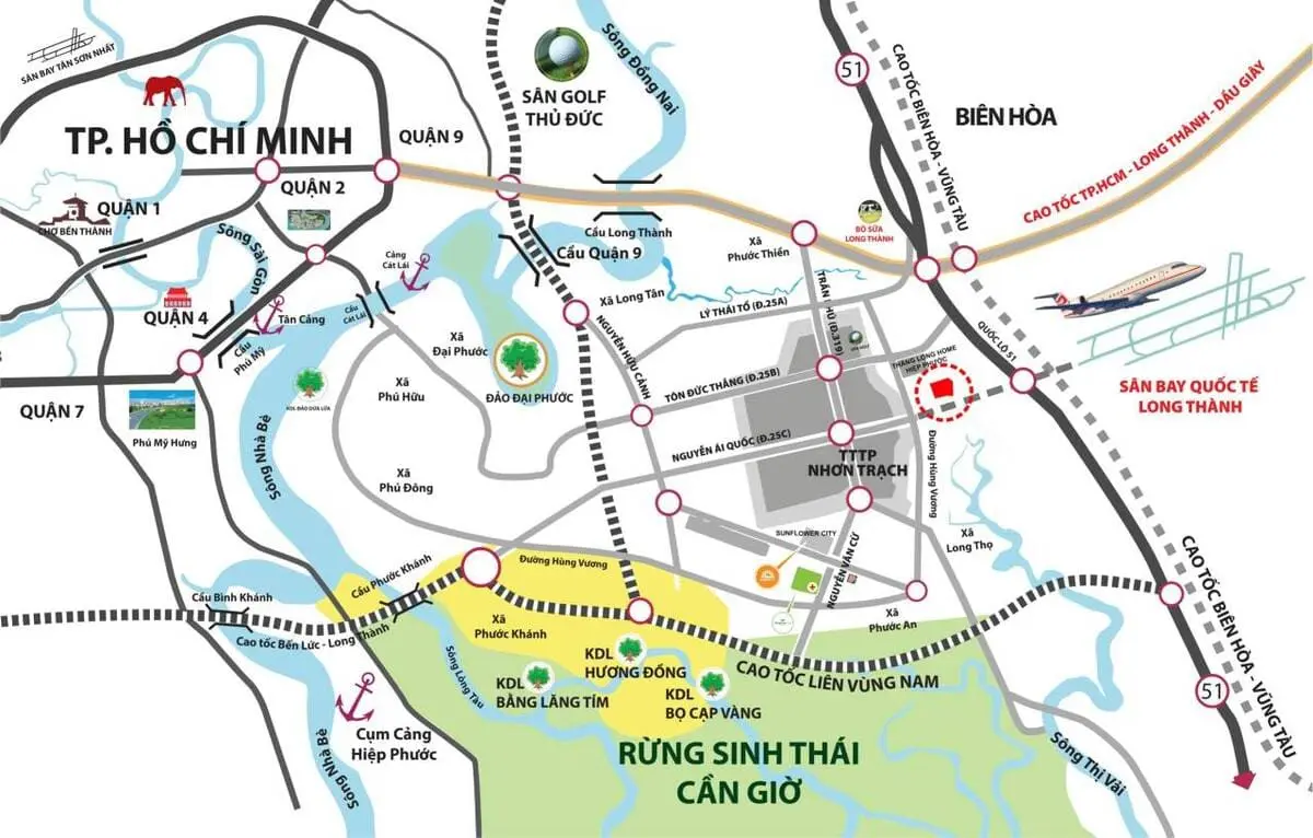 SHOPHOUSE VÀ BIỆT THỰ VALERICH 3 Vị trí Valerich Nhơn Trạch