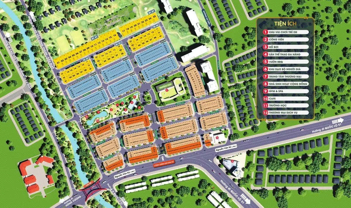 SHOPHOUSE VÀ BIỆT THỰ VALERICH 4 Tiện Ích Phân Khu Valerich