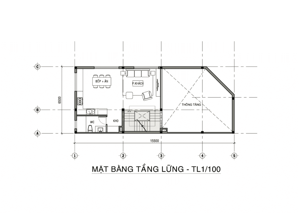 Mặt bằng Tầng lửng Shophouse Valerich