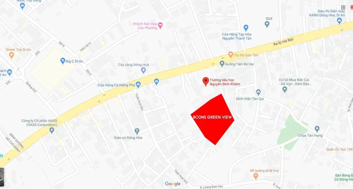 Vị trí Dự án Căn hộ Bcons Green View Dĩ An Bình Dương Vị trí Dự án Căn hộ Bcons Green View Dĩ An Bình Dương