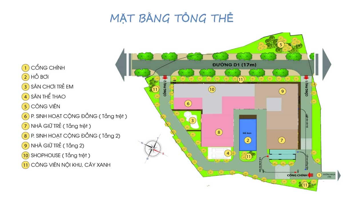 Mặt bằng Tổng thể Dự án Căn hộ Bcons Green View Dĩ An Bình Dương