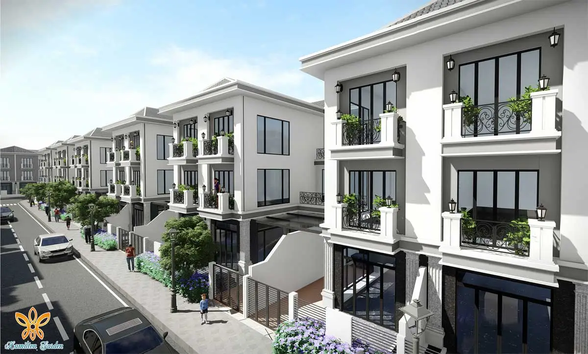 HAMILTON GARDEN LONG AN 18 Phối cảnh Khu biệt thự Song lập Phú Gia