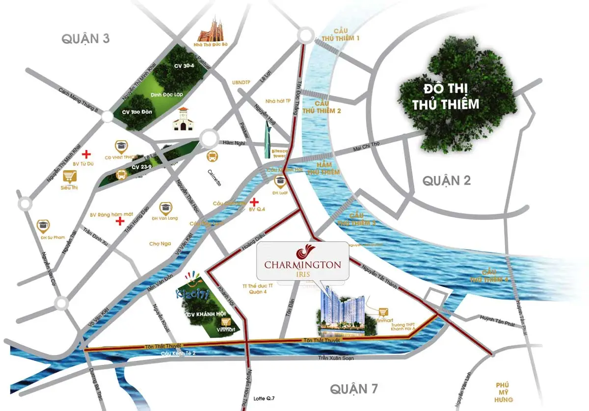 CHARMINGTON IRIS 3 Vị trí Dự án Căn hộ Charmington Iris Quận 4