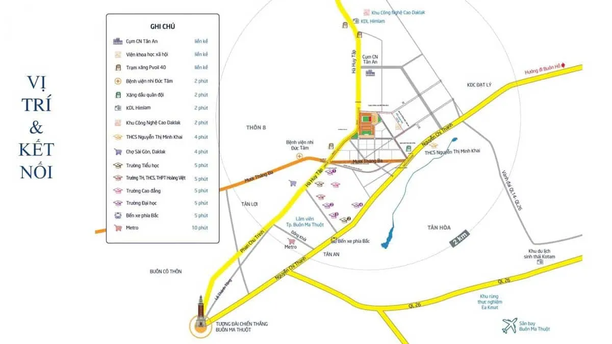 FLAME CITY BUÔN MA THUỘT 2 Vị trí Dự án Khu đô thị Flame City Buôn Ma Thuột