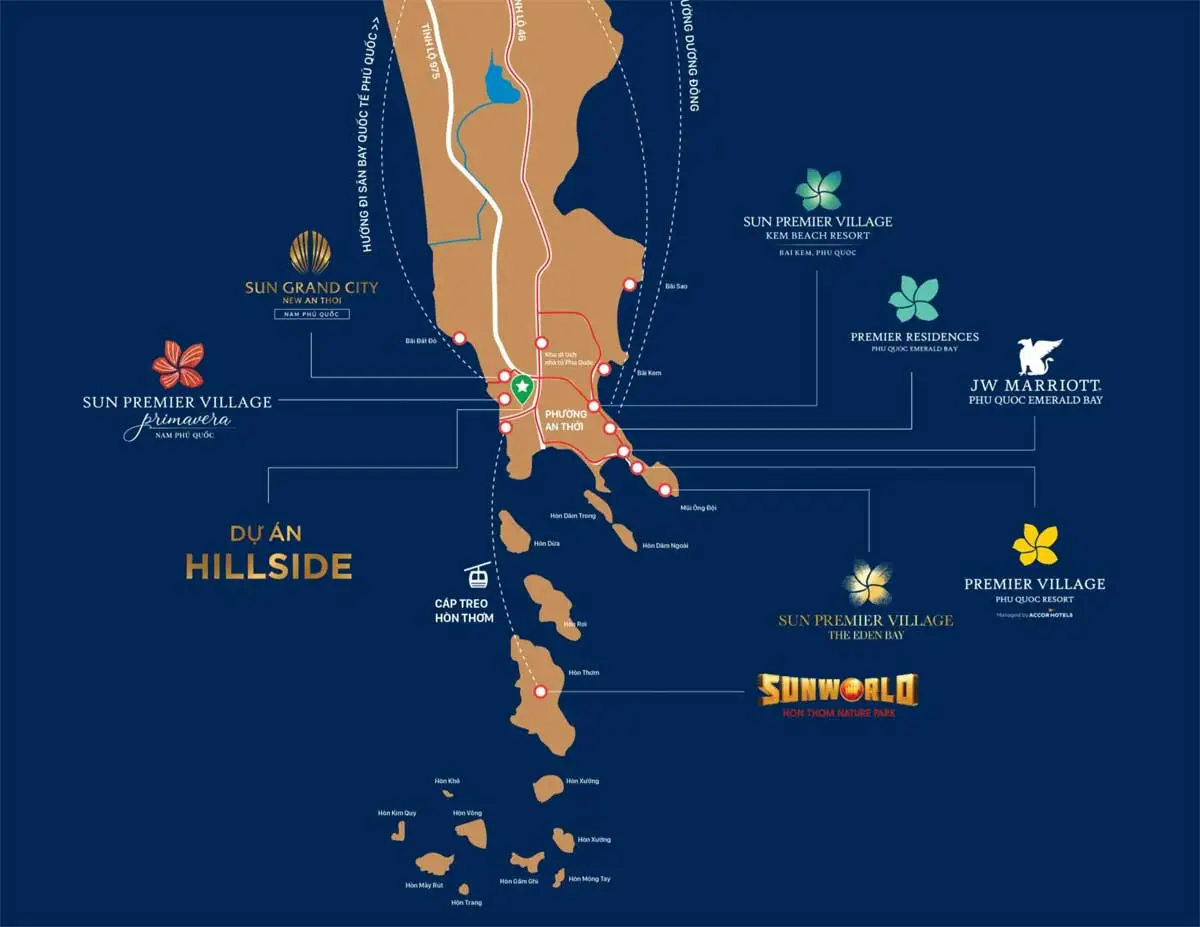 SUN GRAND CITY HILLSIDE RESIDENCE 4 Vị trí Dự án Sun Grand City Hillside Residence Phú Quốc