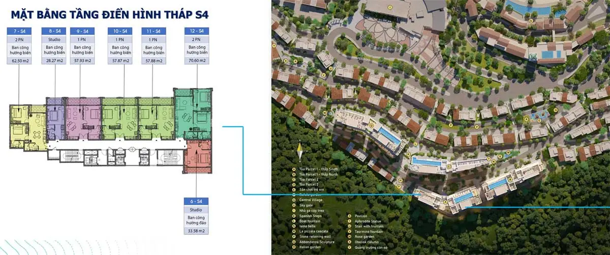 SUN GRAND CITY HILLSIDE RESIDENCE 9 Mặt bằng Tháp S3 Phân khu The Hill Dự án Căn hộ Sun Grand City Hillside Residence Phú Quốc