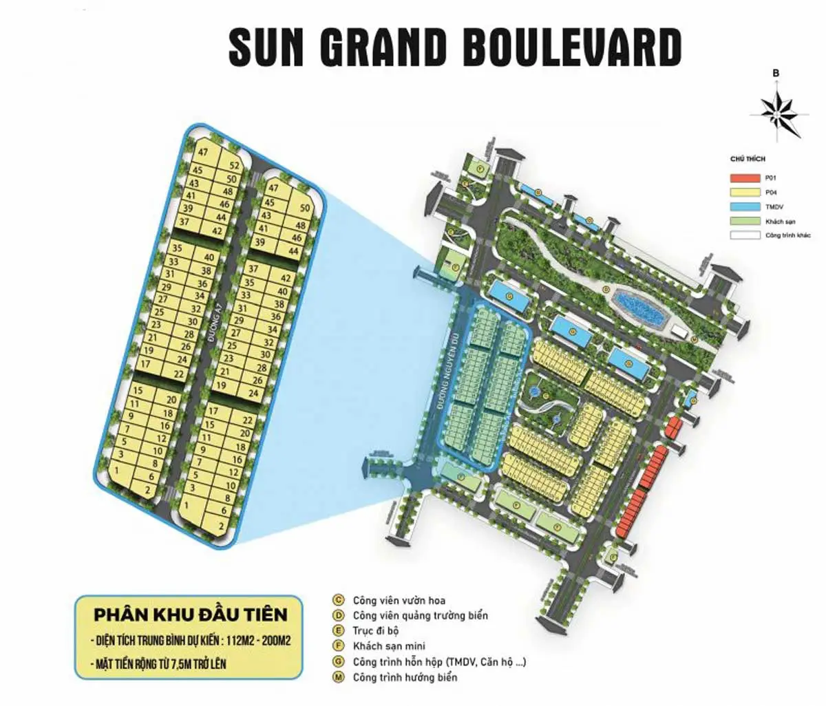 Sun Grand Boulevard 11 Mặt bằng Phân lô Giai đoạn 1 Dự án Sun Grand Boulevard Sầm Sơn Thanh Hóa